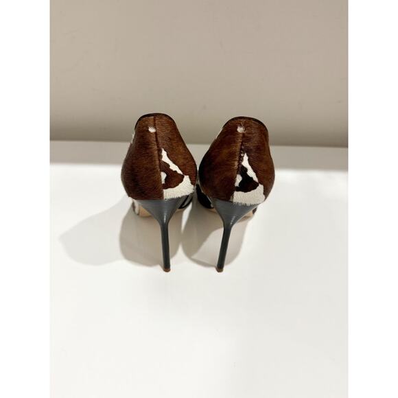 Manolo Blahnik Cow Hide Stilettos Heel Pointy Pumps Brown/White Women's EU 41 - Picture 6 of 8